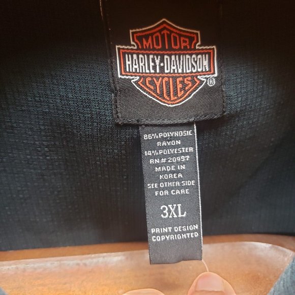 Harley Davidson Tori Richards 3XL Embordered Eagle And Snake NWT Charcoal Black - Picture 8 of 9